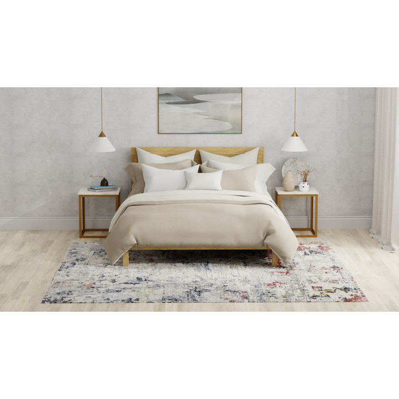 Tapis gris Teyvon, Rectangulaire 3 pi x 5 pi
