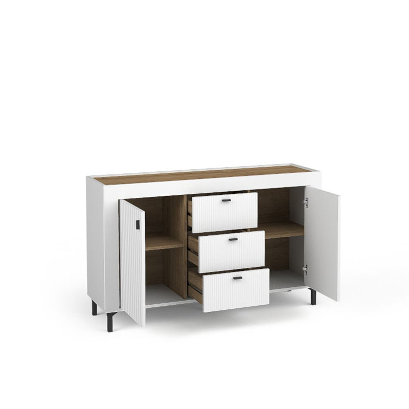 Olgen 137cm Sideboard, White/Oak