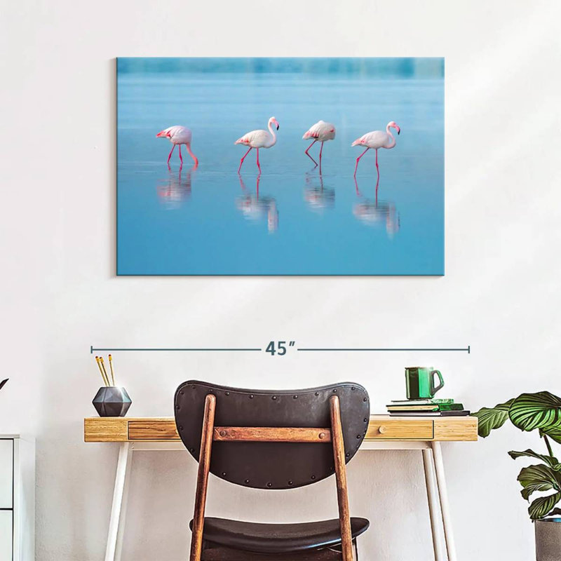 Flamants roses du lac bleu Brampt, H 26 po x l 39 po