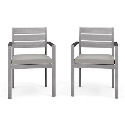 Martha Stewart Bedford All-Weather Stacking Patio Dining Armchairs With Seat Cushions
