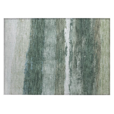 Machine Washable Indoor/Outdoor Arline ACN2169 Striped Rug