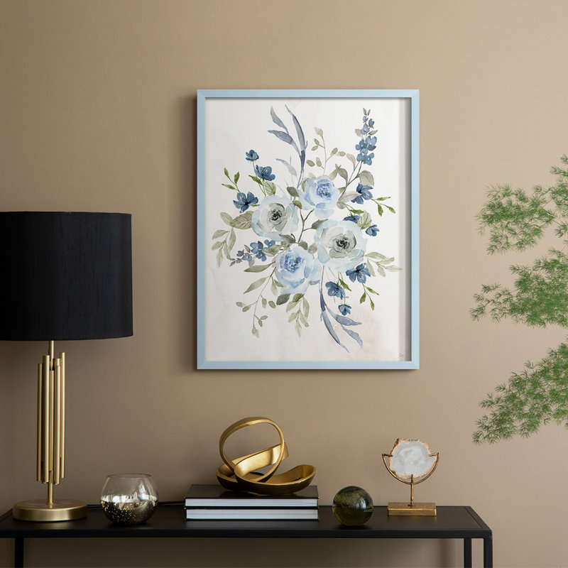Sweet Blues I, reproduction encadrée - bois massif, H 11 po x l 9 po, Bleu