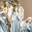 10 pièces de figurine de crèche en résine bleu céleste