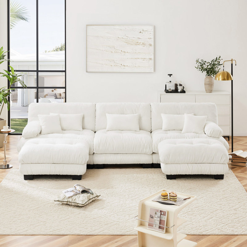 Canapé modulaire Luxury Luxury, Chenille blanche