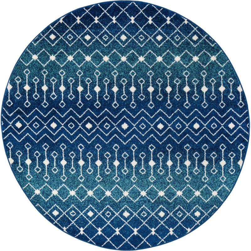Geometric Indoor Rug, Round 7'10"