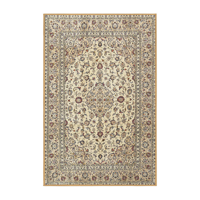 Tapis beige/noir traditionnel Borlänge, Rectangle 2 pi x 5 pi