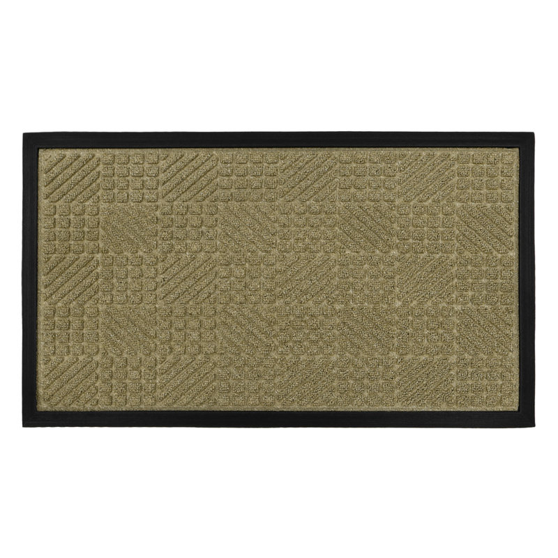 Non-Slip Geometric Indoor Doormat, Beige