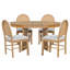 Maximili 5-Piece Extendable Dining Set with Oval Table & Rattan Back Chairs-115283130