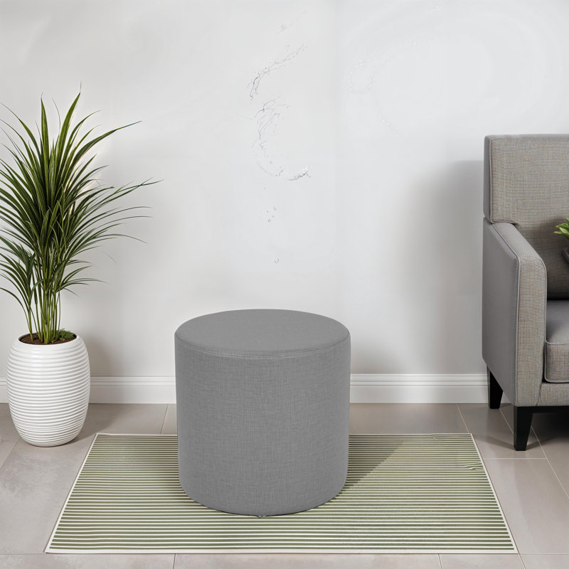 Pro Series Upholstered Round Ottoman 18" Height, Dark Gray