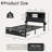 Upholstered Bed Frame with 2 Storage Drawers, Modern Full Platform Bed with Charging Station & LED Light, No Spring Box Needed-1841762911
