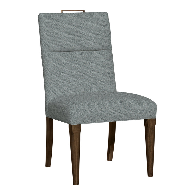 Thom Filicia Home Fabric Tight Back Side Chair, Havana, Tuck Cobalt