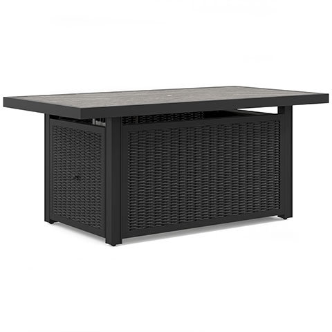 Danny Rectangle Aluminum Smokeless Fire Pit Table with Lid