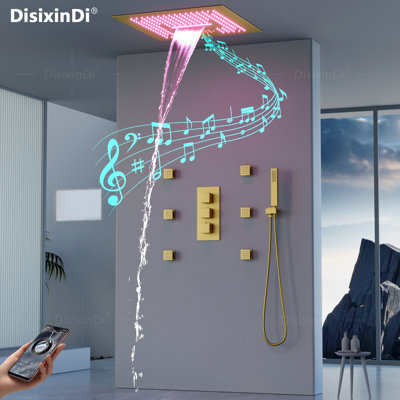 Ensemble de pomme de douche 16 pouces avec système de douche thermostatique à pluie