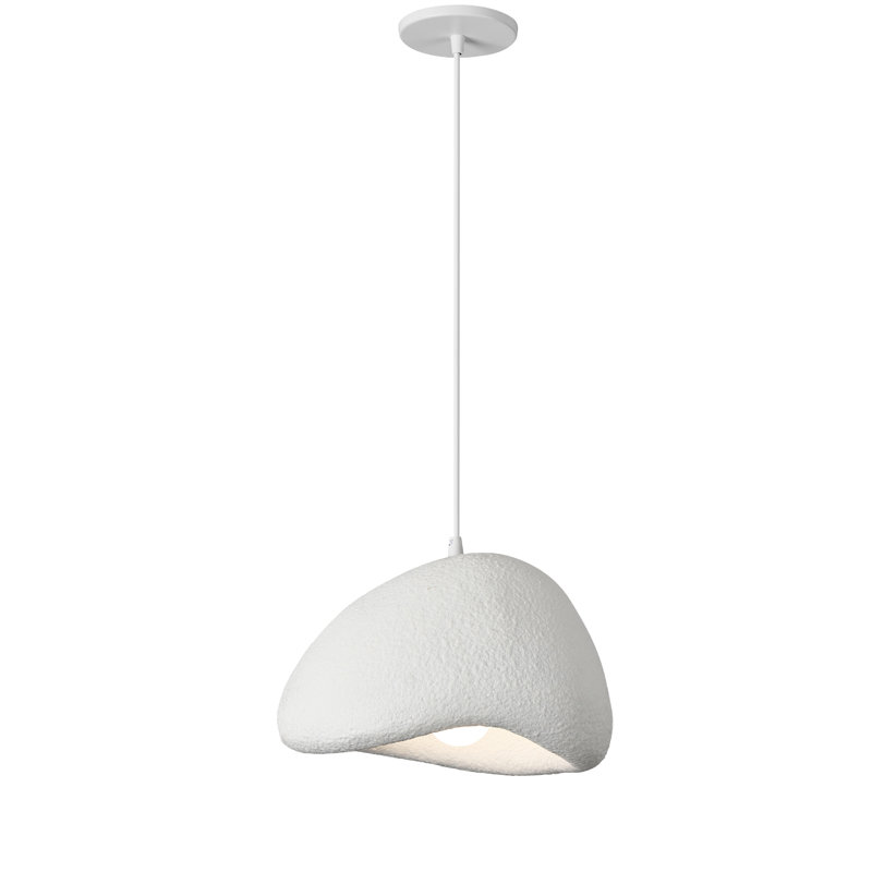 Luminaire suspendu 1 lumière Pilar - Blanc, H 83 po x l 15,75 po x P 12,5 po