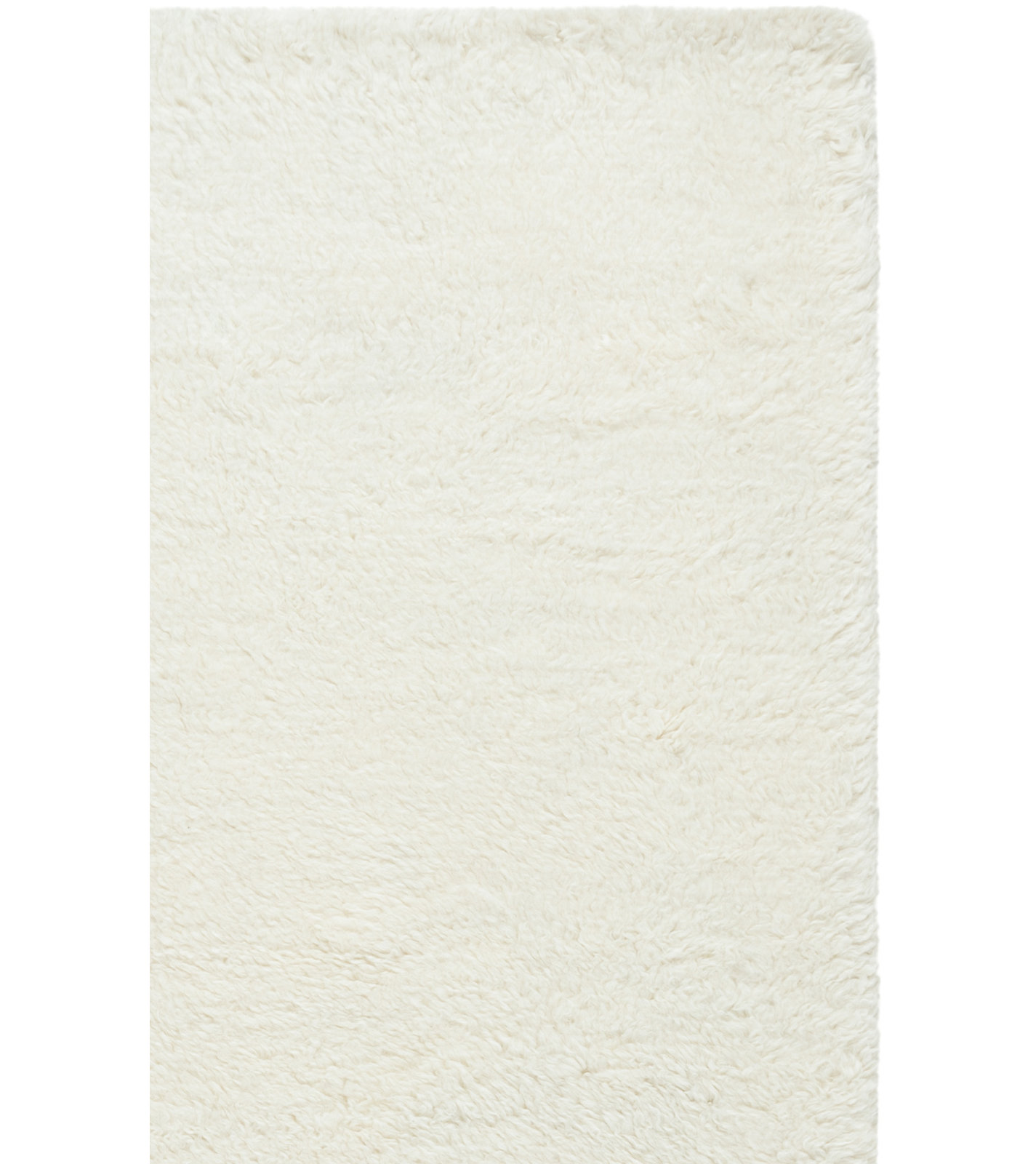 Abriel Ivory Solid Hand-Woven Wool Rug, Runner 2'3" x 8'