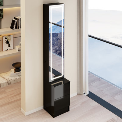 LED Dressing Mirror Cabinet with Adjustable Brightness, Multi-Layer Storage, and 3 Color Options for Organized Beauty Routines