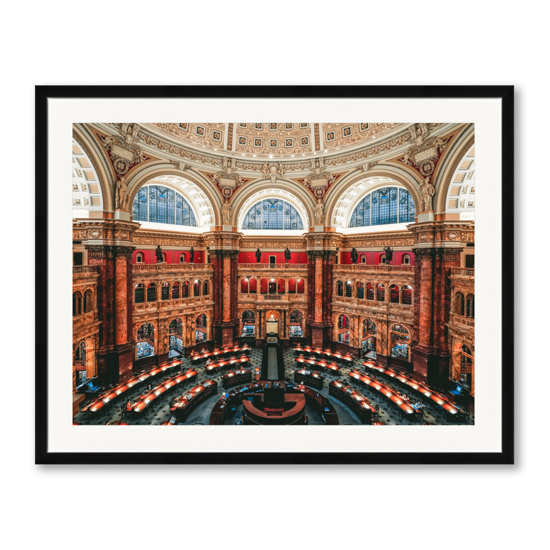 Library Of Congress Print by Leo Ang, Black Framed Paper, 24" H x 30" W