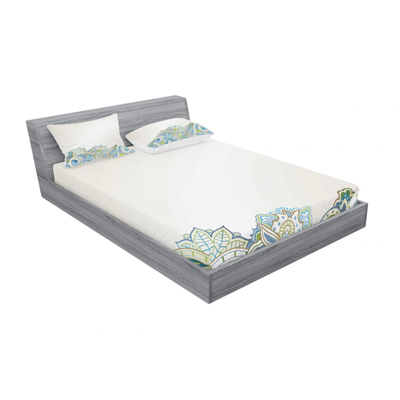 Ensemble de draps à motif floral, Ensemble de drap pour grand lit avec drap-housse