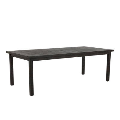 Club Aluminum Rectangular Dining Table Slate Gray