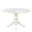 L'ensemble de salle à manger 3 pièces Mid-Century comprend une table de salle à manger avec plateau en marbre veiné et 2 chaises en bois, lin blanc-548905721-548905698-548905723