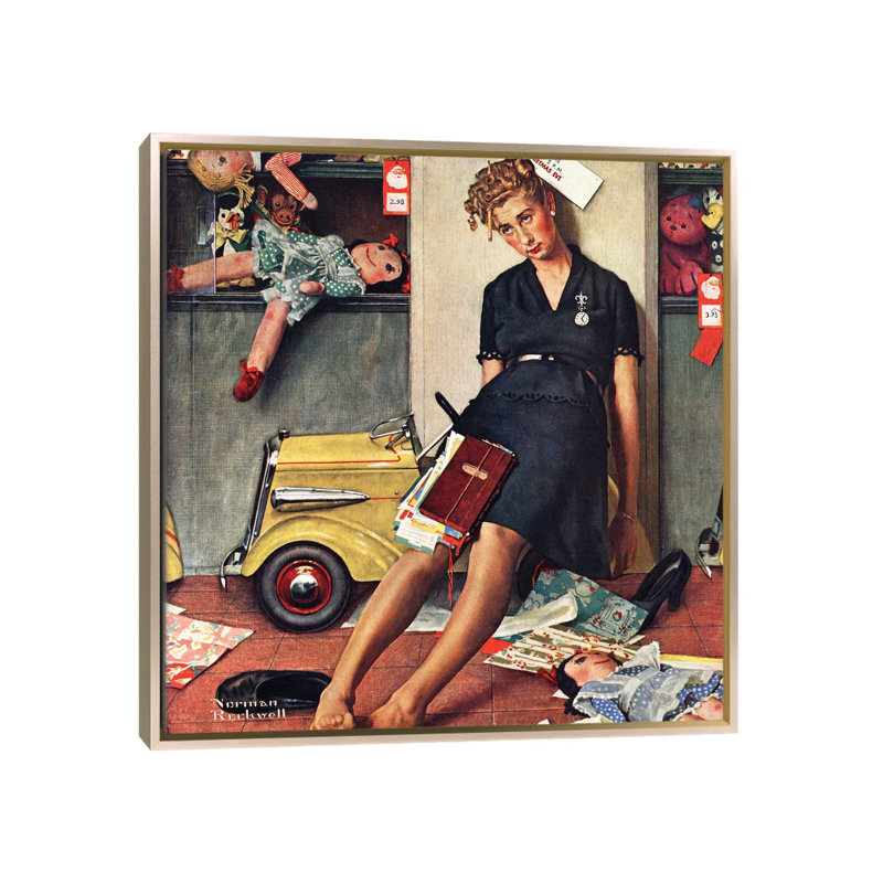 «Santa's Helper», reproduction d'art sur toile encadrée, H 26 po x l 26 po, Impression encadrée sans passe-partout, Champagne