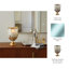 Porte-bougie ouragan en verre avec porte-feuille sculpté en métal Home Modern-106920315