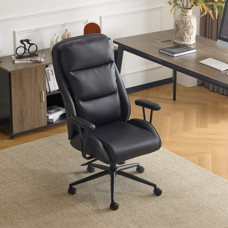 Chaise de bureau pivotante à dossier haut réglable 27,2 pouces