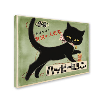 « blackcat green 2 », art mural sur toile tendue