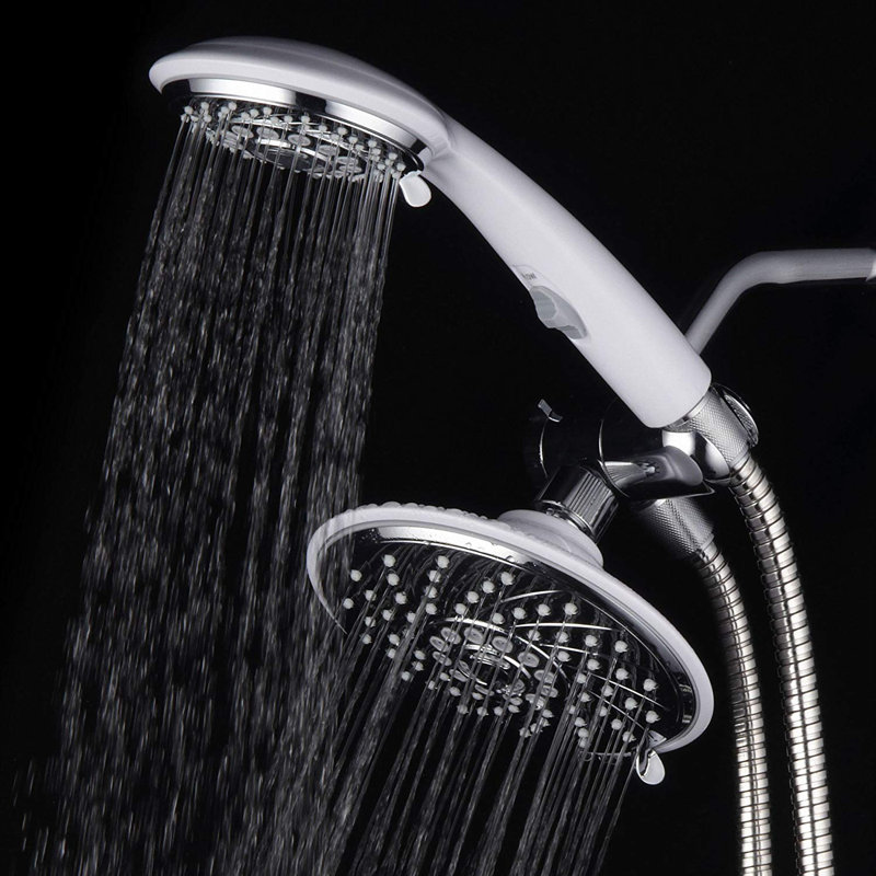 Pomme de douche double à massage et à jet de pluie