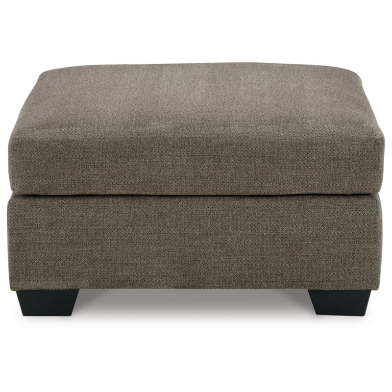 Classic Upholstered Ottoman, Brown 100% Polyester