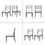 Ensemble de 2 chaises de salle à manger rembourrées - Élégantes chaises d'appoint en tissu traditionnel avec lignes courbes, structure en bois massif-702424310