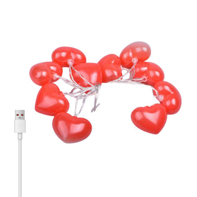 Red Colored Lights String Chinese Valentine's Day Birthday Proposal Girly Heart Room Surrounding Feeling Decoration