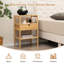40cm W Bamboo / Rattan Bedside Table