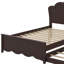 Lit plateforme simple en bois avec tête de lit et lit gigogne-106889788-106889789