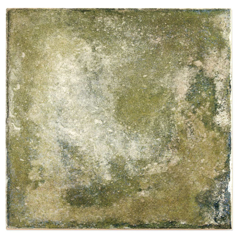 Angela Harris Dunmore Blu 8X8 Matte Ceramic Floor Tile, Green
