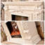 Beige Solid Wood Electric Fireplace-1491163520