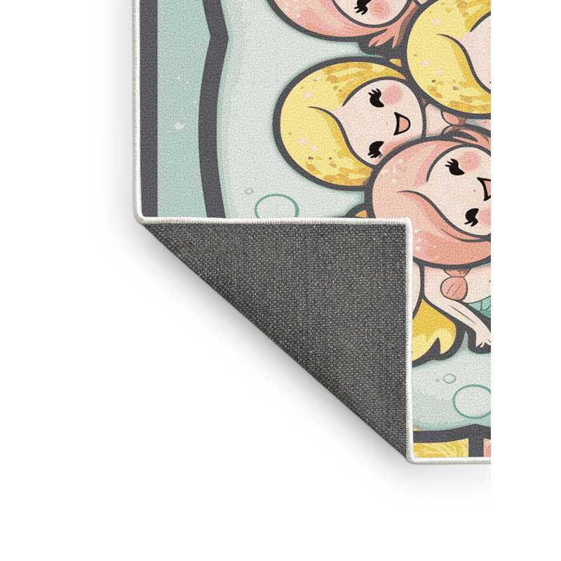 Tapis pour enfants Sunside Sails Mermaids Ocean, Rectangulaire 7 pi x 10 pi