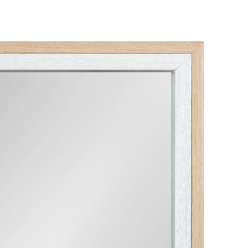 Swarthout Flat Mirror, White/Natural 