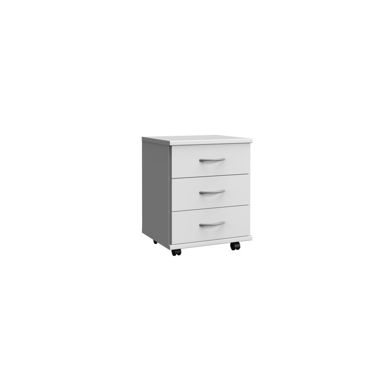 Kare 46cm Wide 3 -Drawer Mobile File Cabinet, White