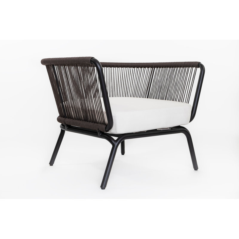 Yland Outdoor Lounge Chair, Anthracite/Taupe, White