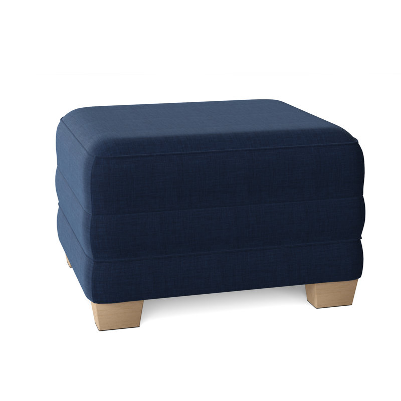 Anastase Upholstered Ottoman, Unfinished, Giovanna Pewter