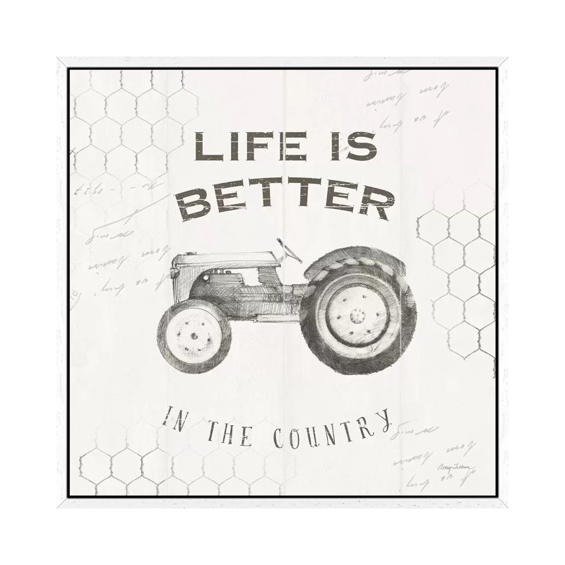 Life At Home II On Chicken Wire Background by Avery Tillmon - Print on Canvas, White Framed, 93.98cm H x 93.98cm W x 3.81cm D