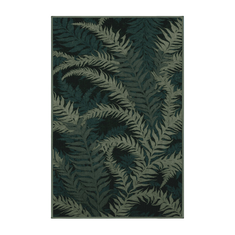Machine Washable Nature Green Area Rug