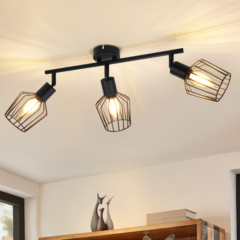 Chatal 3-light Spotlight E14 black swivelling 350, Black