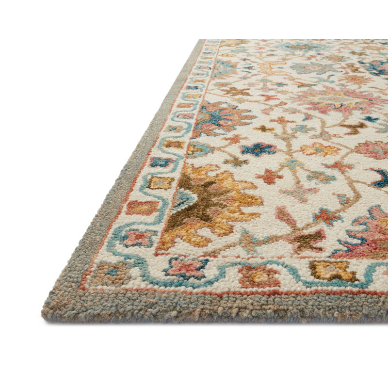 Hand Hooked Wool Oriental Indoor Rug, Rectangle 9'3" x 13'