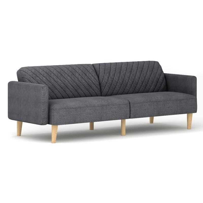 Canapé-lit convertible 77,56 po Celeste, Mélange de lin gris foncé