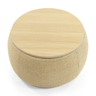 Storage 2 In 1 - 25.5X25.5X14.5 Inches, Natural Color, Handmade With Plastic Upholstery, Sumptuous Fabric, Works As End Table & , 23Lbs Weight, No Assembly Natural, 25.5X25.5X14.5, Top, Eucalyptus
