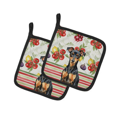 Manchester Terrier Vegetables Pair of Pot Holders