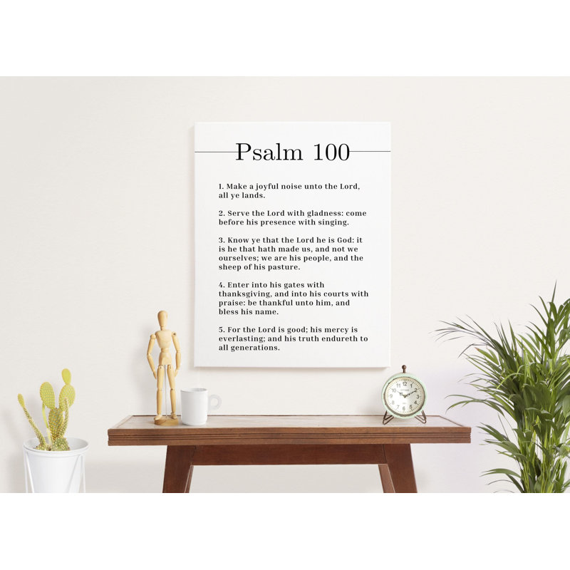 Serve The Lord Gladness Psalm 100 - Wrapped Canvas Print, 41cm H x 30cm W