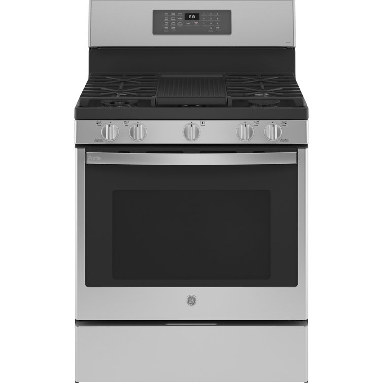 Ge Profile 30" Freestanding Dual-Fuel Range With Storage Drawer Stainless Steel - Pc2B935Ypfs